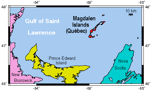 The Magdalen Islands Iles De La Madeleine Island Profiles   Magdalen Map 